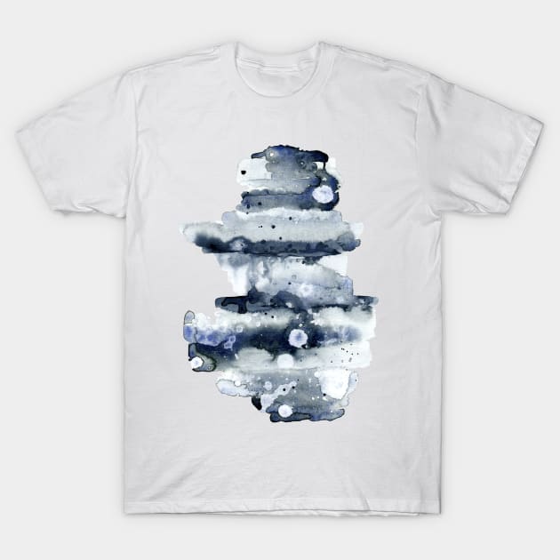 Indigo Abstract Watercolor T-Shirt by ChipiArtPrints